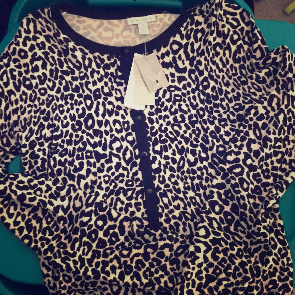 Animal printed cardigan